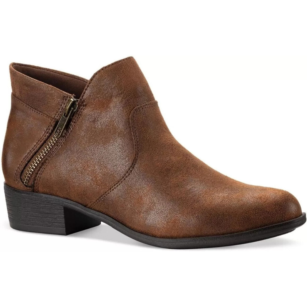 Sun + Stone Adelinee Boot Women's 5 Chocolate Double Zip Ankle Bootie LION254